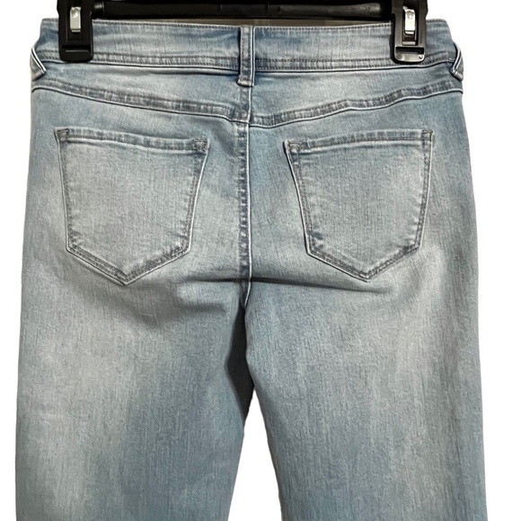 Harper Embroidered Skinny Ankle Released Frayed Hem Faded Jeans Size 25 - Picture 7 of 12